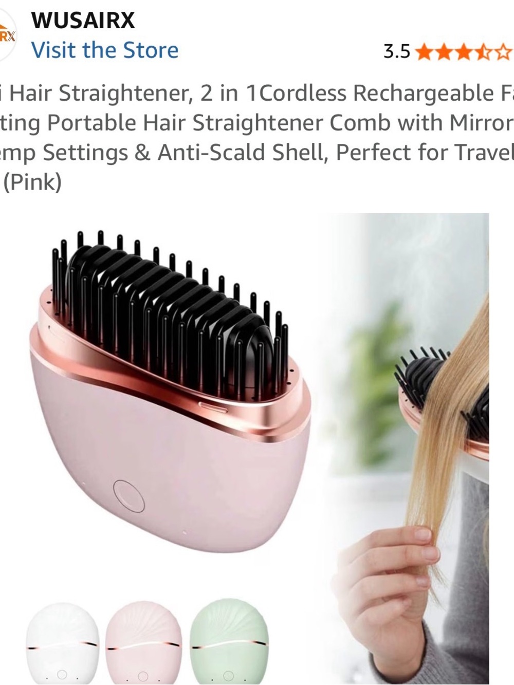 NEW WITHOUT TAGS Amazon travel hair straightener